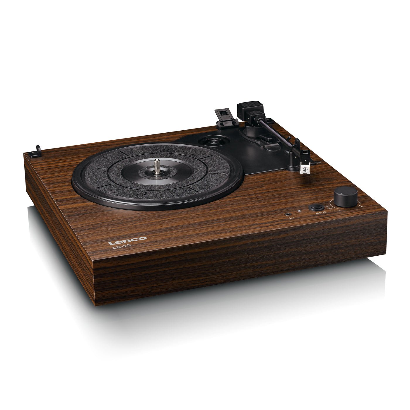 Lenco LS-15WD - Platine vinyle avec Bluetooth®, deux haut-parleurs intégrés et cellule AT3600L - Bois