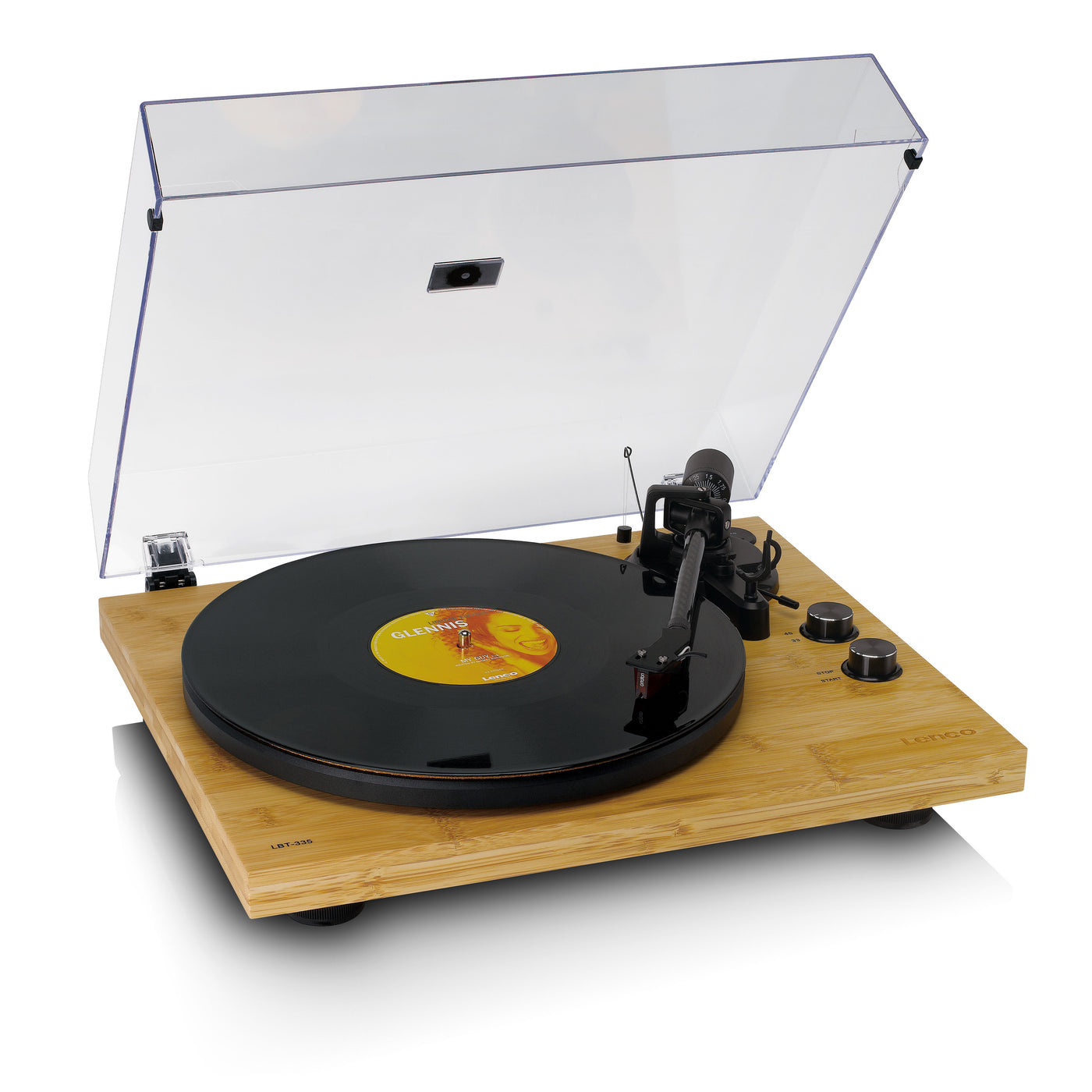 Lenco LBT-335BA - Platine vinyle avec Bluetooth®, boîtier en véritable bambou et cellule Ortofon 2M Red