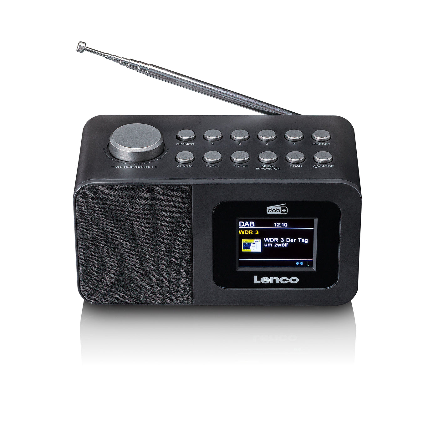 Lenco CR-625BK - Radio réveil DAB+/FM avec écran couleur, mise en veille programmable et fonction double alarme - Noir