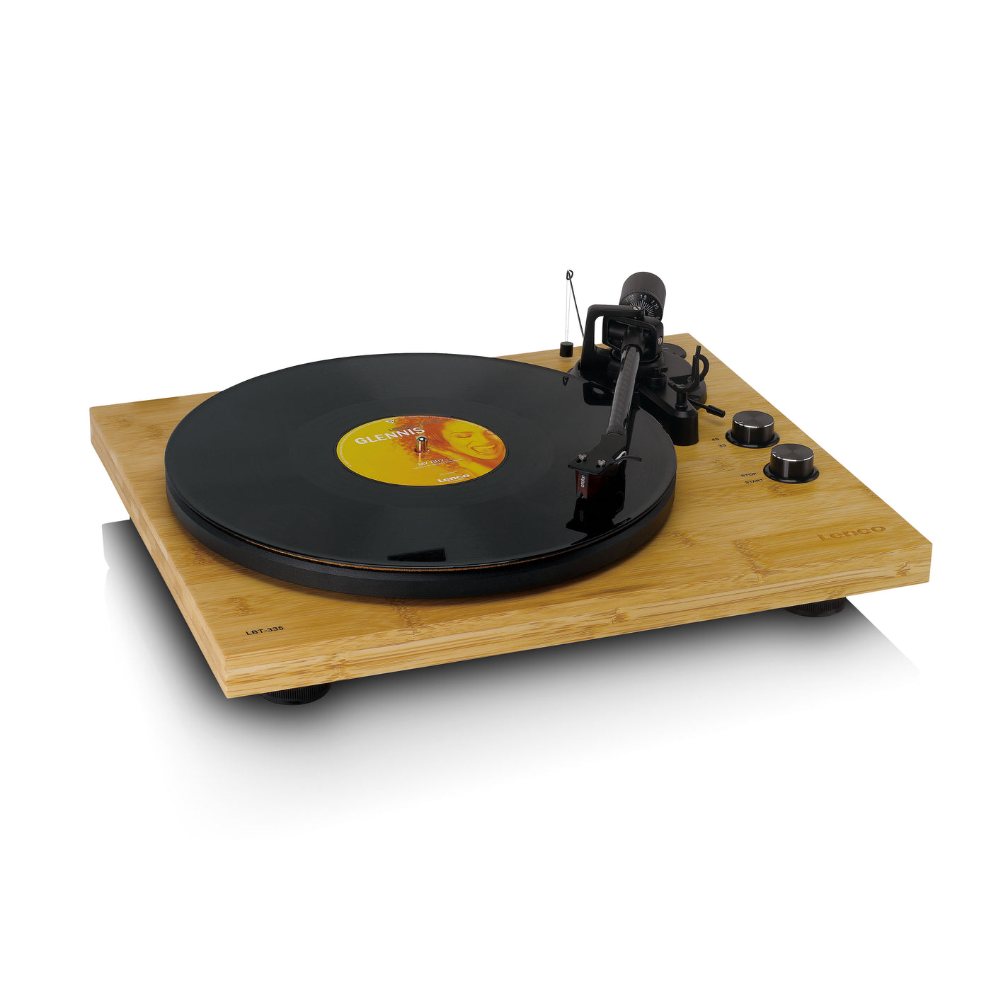 Lenco LBT-335BA - Platine vinyle avec Bluetooth®, boîtier en véritable bambou et cellule Ortofon 2M Red