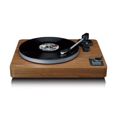 Lenco LBTA-165WD - Platine vinyle entièrement automatique avec transmission Bluetooth® et préamplificateur - Plateau et bras de lecture en métal - Bois