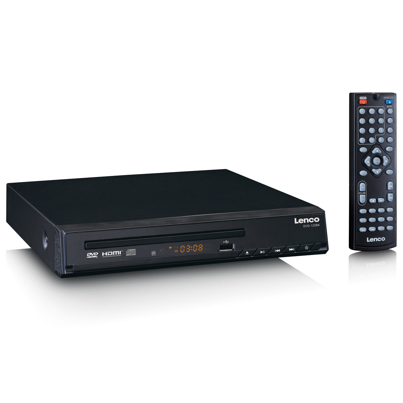 Lenco DVD-120BK - Lecteur DVD avec HDMI et télécommande