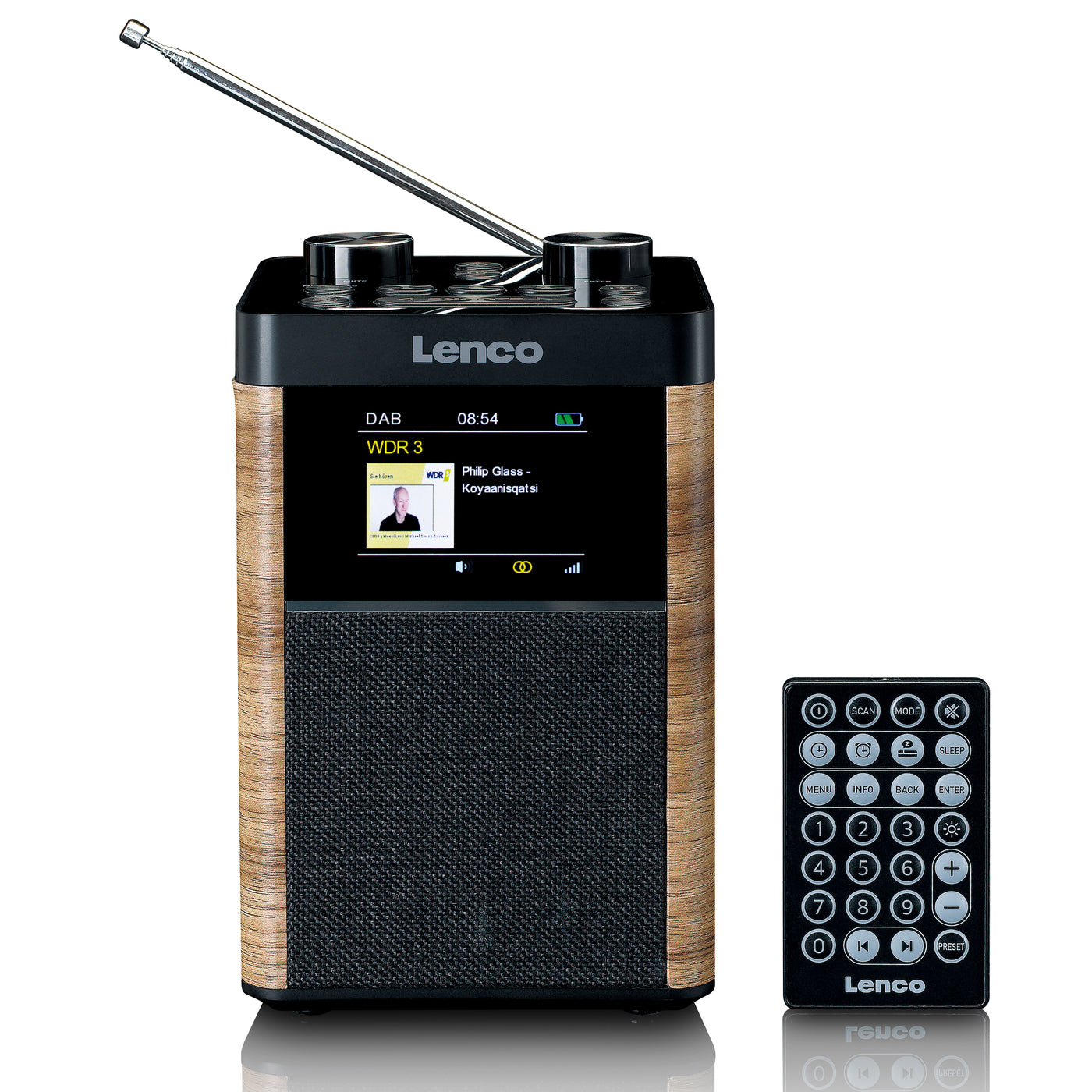 Lenco PDR-060WD - Radio portable DAB+/FM Bluetooth, haut-parleur 10W, batterie 14H - Noir