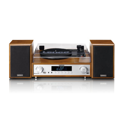 Lenco MC-160WD - Ensemble stéréo HiFi avec platine vinyle, radio DAB+/FM et Bluetooth® - Bois